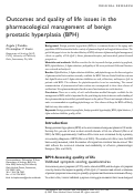 Cover page: Outcomes and quality of life issues in the pharmacological management of benign prostatic hyperplasia (BPH)