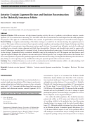 Cover page: Anterior Cruciate Ligament Re-tear and Revision Reconstruction in the Skeletally Immature Athlete