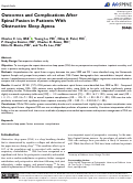 Cover page: Outcomes and Complications After Spinal Fusion in Patients With Obstructive Sleep Apnea