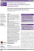 Cover page: Probiotics, prematurity and neurodevelopment: follow-up of a randomised trial.