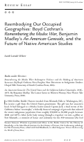 Cover page: Reembodying Our Occupied Geographies: Boyd Cothran's Remembering the Modoc War, Benjamin Madley's An American Genocide, and the Future of Native American Studies