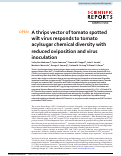 Cover page: A thrips vector of tomato spotted wilt virus responds to tomato acylsugar chemical diversity with reduced oviposition and virus inoculation