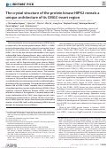 Cover page: The crystal structure of the protein kinase HIPK2 reveals a unique architecture of its CMGC-insert region