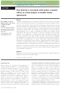 Cover page: Prey diversity is associated with weaker consumer effects in a meta‐analysis of benthic marine experiments