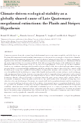 Cover page: Climate‐driven ecological stability as a globally shared cause of Late Quaternary megafaunal extinctions: the Plaids and Stripes Hypothesis