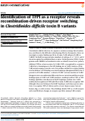 Cover page: Identification of TFPI as a receptor reveals recombination-driven receptor switching in Clostridioides difficile toxin B variants