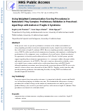 Cover page: Using weighted communication scoring procedures in naturalistic play samples: Preliminary validation in preschool‐aged boys with autism or fragile X syndrome