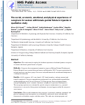 Cover page: The social, economic, emotional, and physical experiences of caregivers for women with female genital fistula in Uganda: A qualitative study