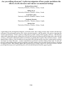 Cover page: Are you talking about me? A pilot investigation of how gender modulates the effects of self-relevance and valence on emotional feelings