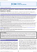 Cover page: Brief behavioral treatment for insomnia decreases trauma-related nightmare frequency in veterans.