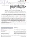 Cover page: Intravenous non-opioid analgesia for peri- and postoperative pain management: a scientific review of intravenous acetaminophen and ibuprofen