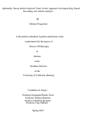 Cover page: Optimality Theory and the Semiotic Triad: A New Approach for Songwriting, Sound Recording, and Artistic Analysis