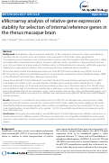 Cover page: Microarray analysis of relative gene expression stability for selection of internal reference genes in the rhesus macaque brain