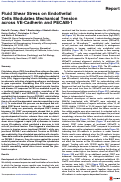 Cover page: Fluid Shear Stress on Endothelial Cells Modulates Mechanical Tension across VE-Cadherin and PECAM-1