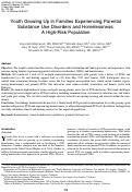 Cover page: Youth Growing Up in Families Experiencing Parental Substance Use Disorders and Homelessness: A High-Risk Population