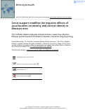 Cover page: Social support modifies the negative effects of acculturation on obesity and central obesity in Mexican men