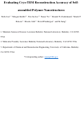 Cover page of Evaluating Cryo‐TEM Reconstruction Accuracy of Self‐Assembled Polymer Nanostructures
