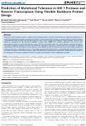 Cover page: Prediction of mutational tolerance in HIV-1 protease and reverse transcriptase using flexible backbone protein design.