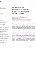 Cover page: Identification of therapeutically potential targets and their ligands for the treatment of OSCC