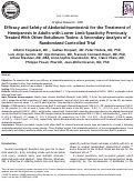 Cover page: Efficacy and Safety of AbobotulinumtoxinA for the Treatment of Hemiparesis in Adults with Lower Limb Spasticity Previously Treated With Other Botulinum Toxins: A Secondary Analysis of a Randomized Controlled Trial