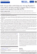 Cover page: Risk of Acute Myocardial Infarction Among Hepatitis C Virus (HCV)-Positive and HCV-Negative Men at Various Lipid Levels: Results From ERCHIVES.