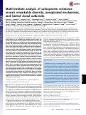 Cover page: Multi-institute analysis of carbapenem resistance reveals remarkable diversity, unexplained mechanisms, and limited clonal outbreaks