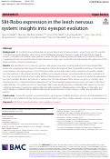Cover page: Slit-Robo expression in the leech nervous system: insights into eyespot evolution