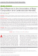 Cover page: Sex Differences in the Association of Body Composition and Cardiovascular Mortality.