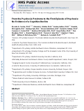 Cover page: From the psychosis prodrome to the first-episode of psychosis: No evidence of a cognitive decline