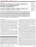 Cover page: NS1 DNA vaccination protects against Zika infection through T cell-mediated immunity in immunocompetent mice.