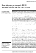 Cover page: Desensitization to dyspnea in COPD with specificity for exercise training mode