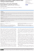 Cover page: Adaptation and Evaluation of Military Resilience Skills Training for Pediatric Residents.