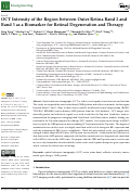 Cover page: OCT Intensity of the Region between Outer Retina Band 2 and Band 3 as a Biomarker for Retinal Degeneration and Therapy.