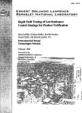 Cover page: Rapid Field Testing of Low-Emittance Coated Glazings for Product Verification