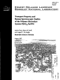 Cover page: Transport Property and Raman Spectroscopic Studies of the Polymer Electrolyte System P(EO)n-NaTFSI