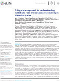 Cover page: A big-data approach to understanding metabolic rate and response to obesity in laboratory mice