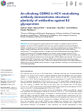 Cover page: An ultralong CDRH2 in HCV neutralizing antibody demonstrates structural plasticity of antibodies against E2 glycoprotein