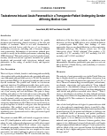 Cover page: Testosterone Induced Acute Pancreatitis in a Transgender Patient Undergoing Gender Affirming Medical Care