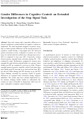 Cover page: Gender Differences in Cognitive Control: an Extended Investigation of the Stop Signal Task