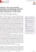 Cover page: Hepatitis C Virus Lipoviroparticles Assemble in the Endoplasmic Reticulum (ER) and Bud off from the ER to the Golgi Compartment in COPII Vesicles