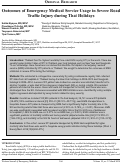 Cover page: Outcomes of Emergency Medical Service Usage in Severe Road Traffic Injury during Thai Holidays