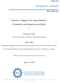 Cover page: America’s biggest low-wage industry: Continuity and change in retail jobs