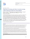 Cover page: Depression screening and clinical outcomes among adults initiating maintenance hemodialysis