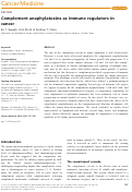 Cover page: Complement anaphylatoxins as immune regulators in cancer.