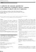 Cover page: A method for the automatic quantification of the completeness of pulmonary fissures: evaluation in a database of subjects with severe emphysema