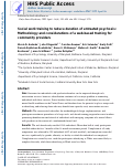 Cover page: Social work training to reduce duration of untreated psychosis: Methodology and considerations of a web-based training for community providers.