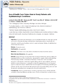 Cover page: Use of Health Care Claims Data to Study Patients with Ophthalmologic Conditions