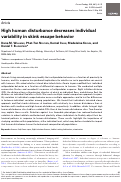 Cover page: High human disturbance decreases individual variability in skink escape behavior