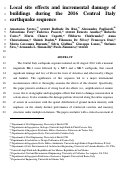 Cover page: Local site effects and incremental damage of buildings during the 2016 Central Italy earthquake sequence