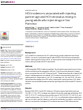 Cover page: HCV incidence is associated with injecting partner age and HCV serostatus mixing in young adults who inject drugs in San Francisco